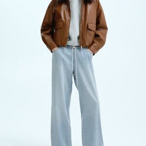 H&M Light Blue Denim Drawstring Jeans